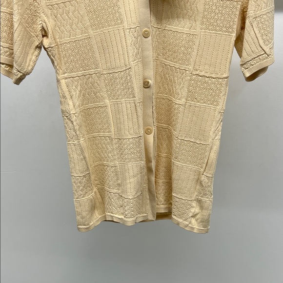 NWT Sandro Cream Pointelle Button-Up Shirt - Picture 3 of 8